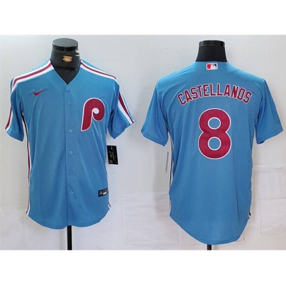 Mens Youths Kids Womens Nick Castellanos Stitched Blue Jersey